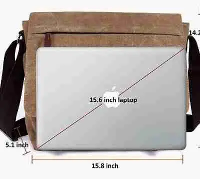 Laptop canvas messenger shoulder bag for men, women and travel