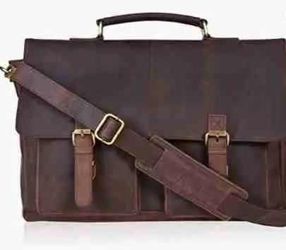 Large leather satchel messenger bag for men and women