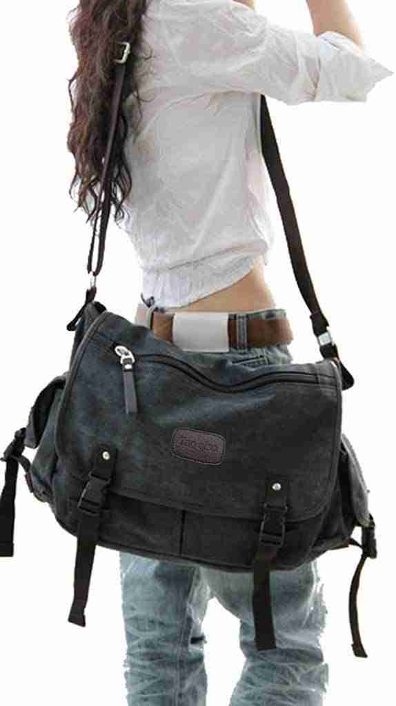 vintage canvas messenger bag for women