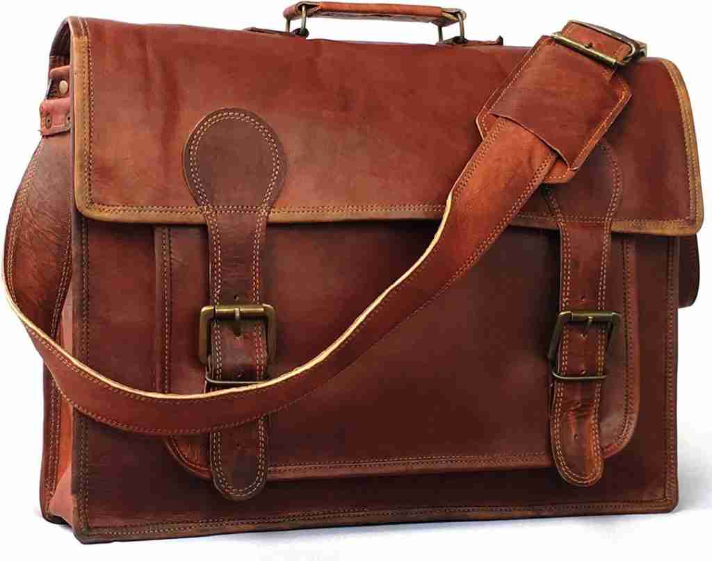 Leather messenger bag