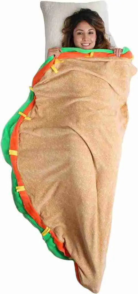 Fleece blanket used in sleeping bag