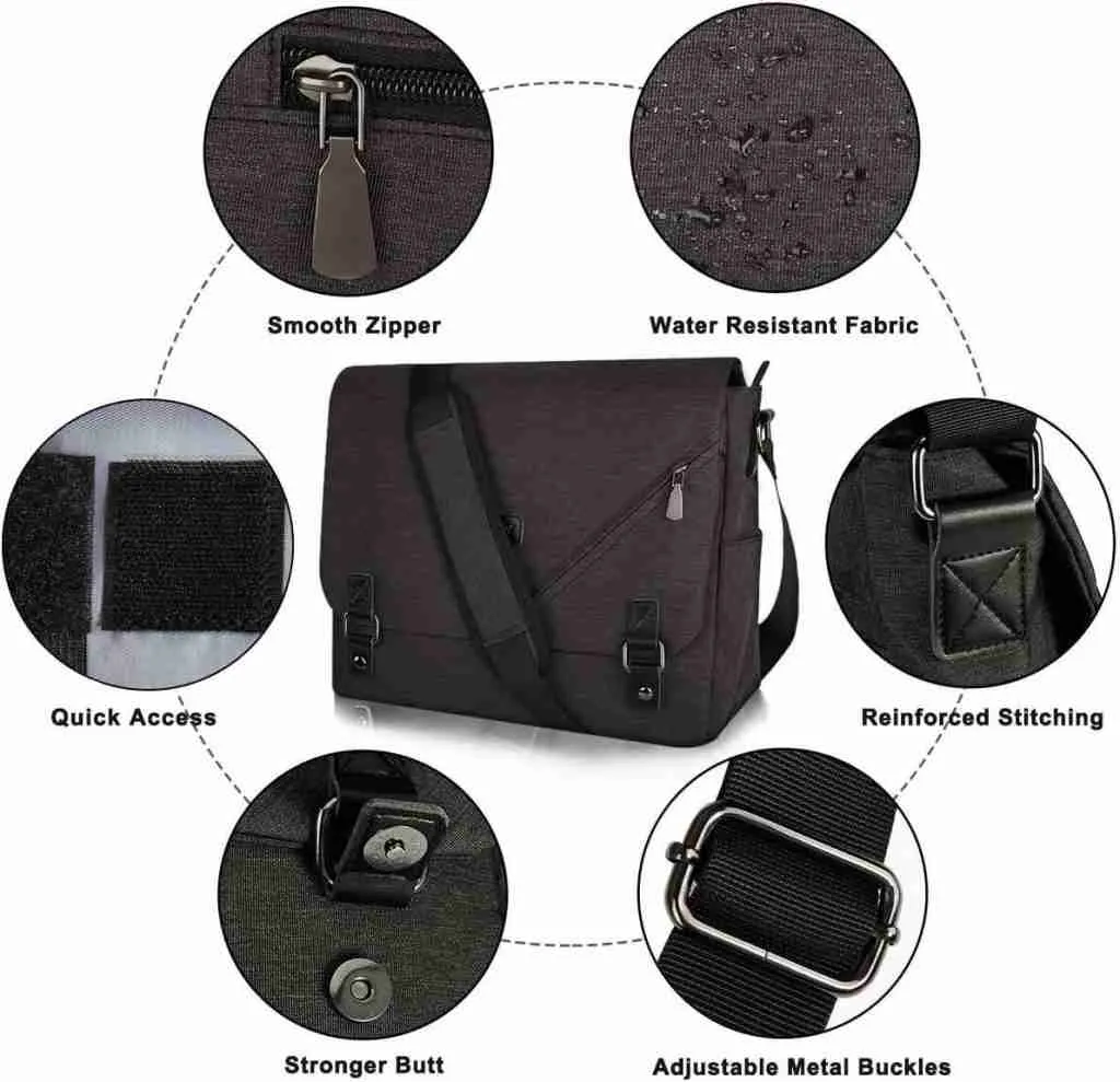 water resistant messenger bag for men and women