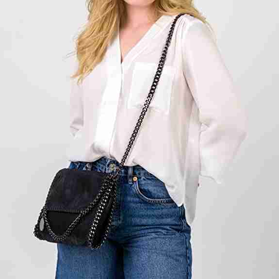 chain strapped crossbody sling bag for women