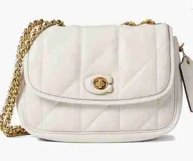 white color quilted shoulder bag that goes with everything