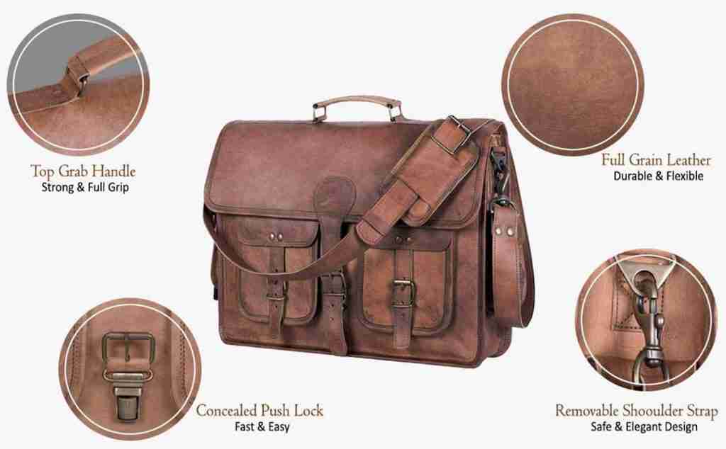 18 inch men briefcase messenger bag