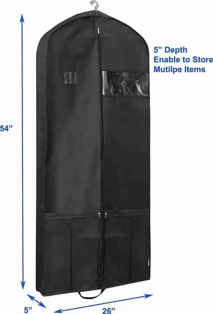 54 inch standard size garment bag for suit, dresses and coats