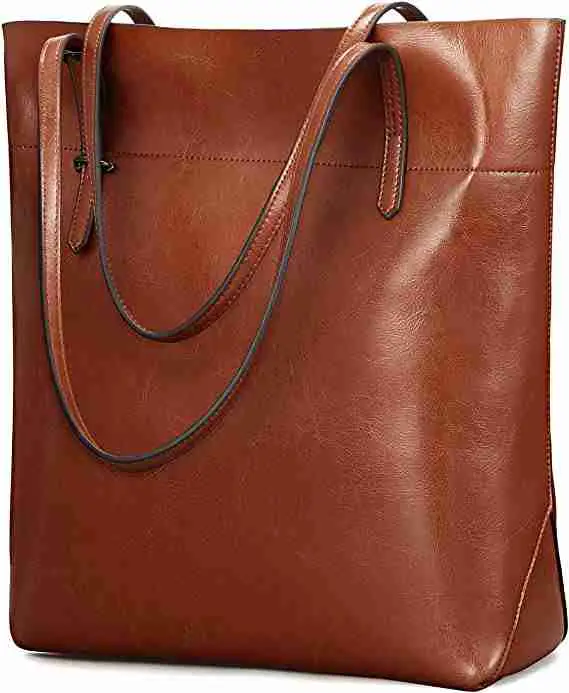 Leather tote shoulder bag material