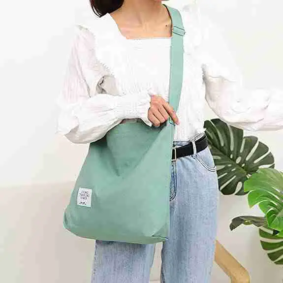 Casual canvas shoulder tote bags for women