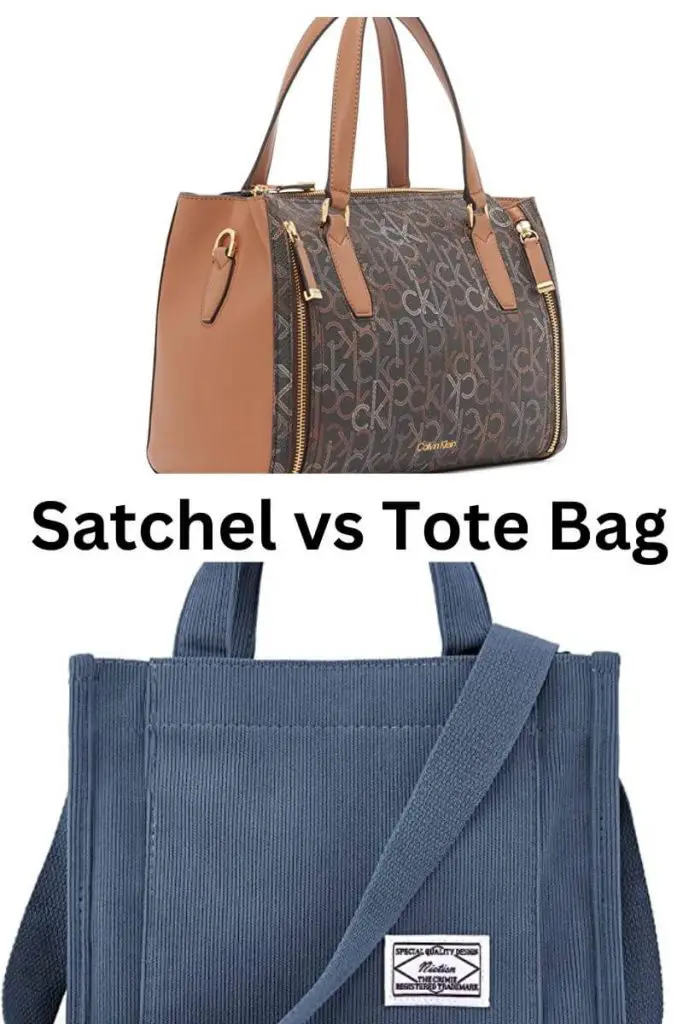 Difference between satchel and tote bag