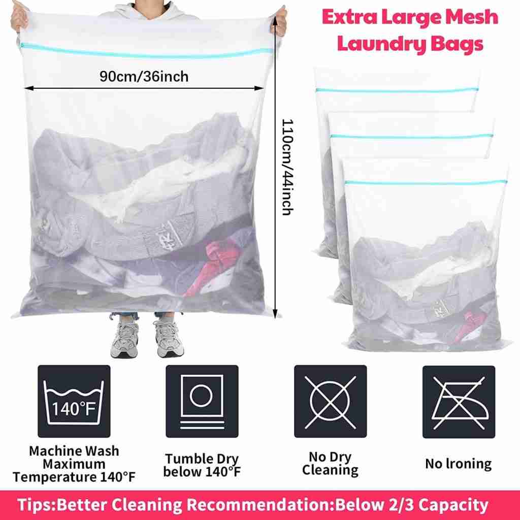 Large wash bag for washing machine