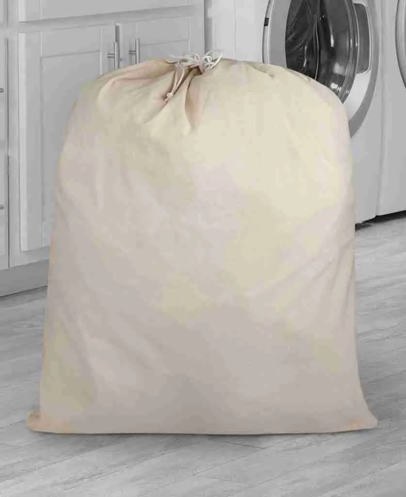 Heavy duty natural canvas cotton laundry bag