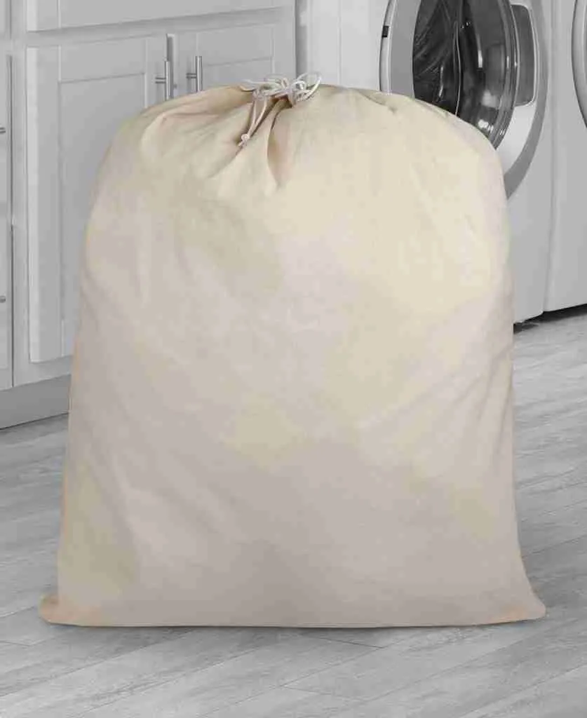 Heavy duty natural canvas cotton laundry bag