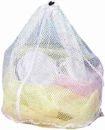 small commercial mesh laundry bag with handle for dorm, traveling, college and RV