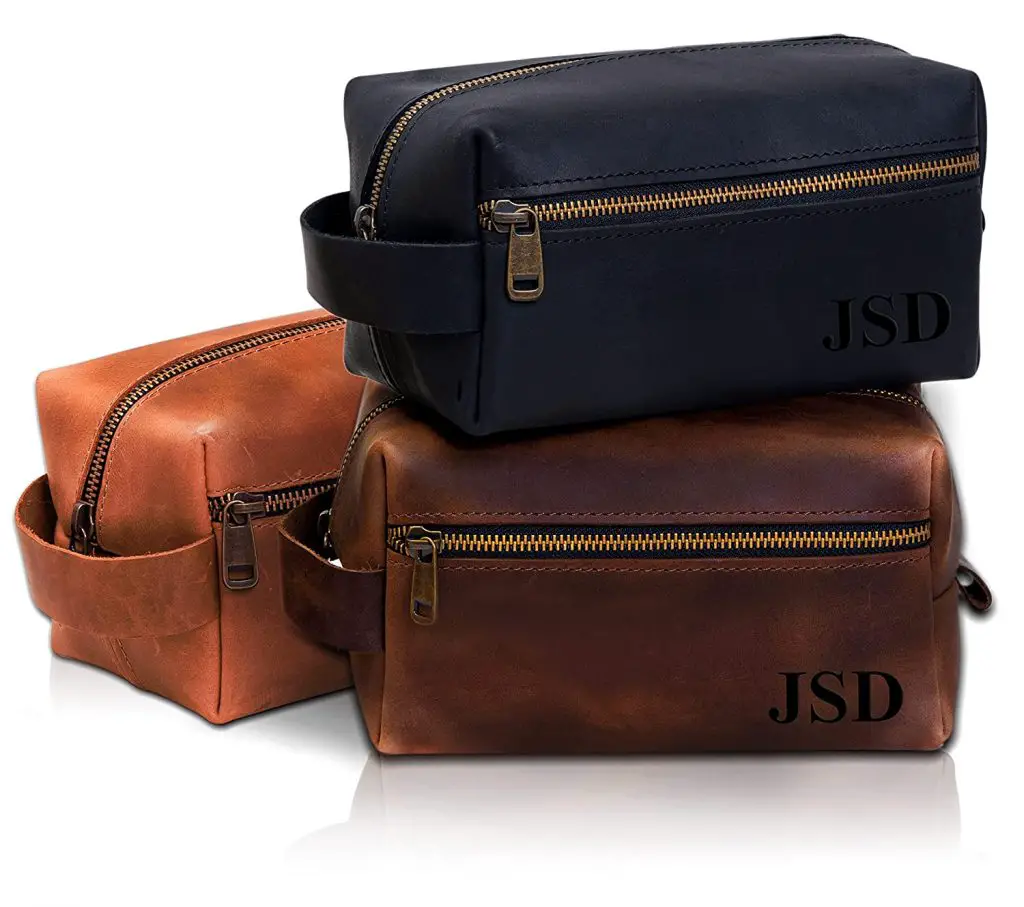 Leather Dopp kit Monogram