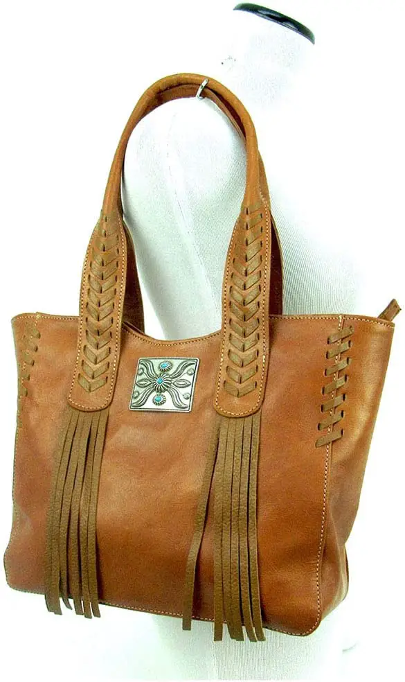 Leather tote bag made in USA