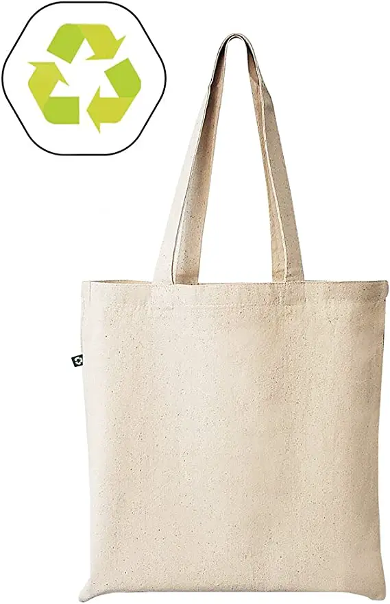 Recycled canvas natural tote bag