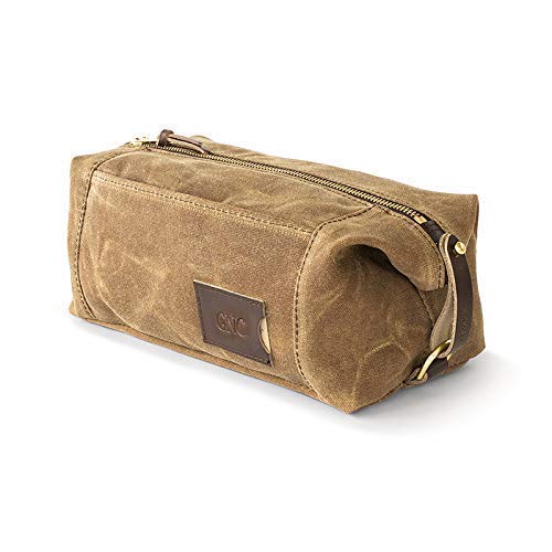 USA Personalized waxed canvas Dopp kit