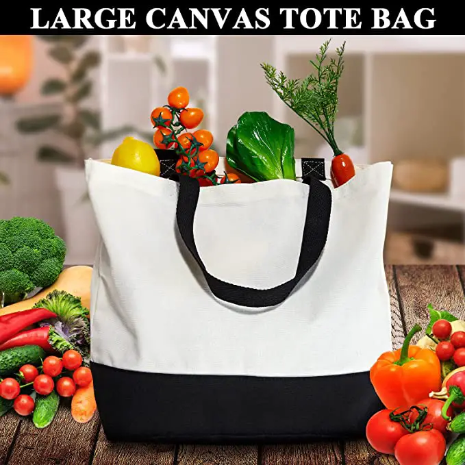 Canvas tote large grocery bag