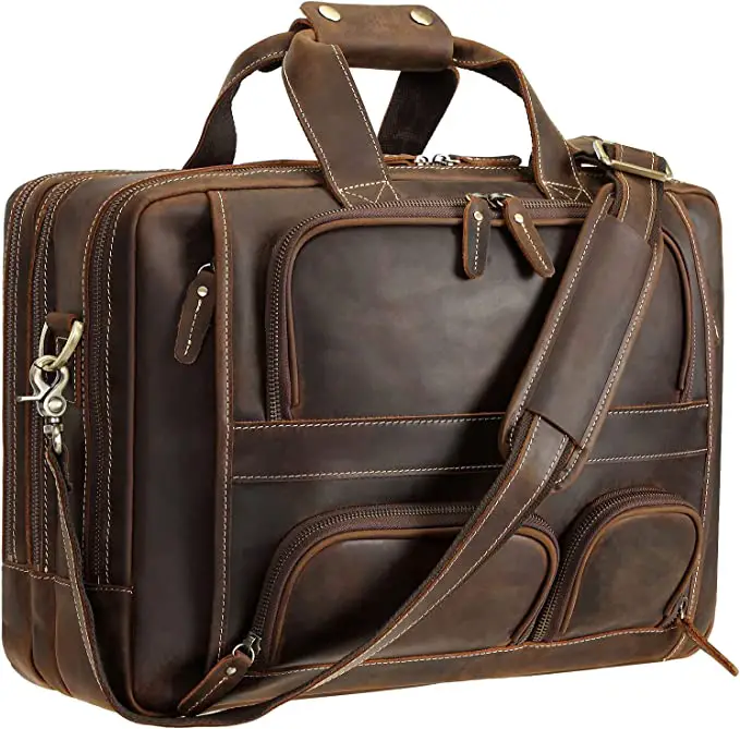 full grain large briefcase made in usa men