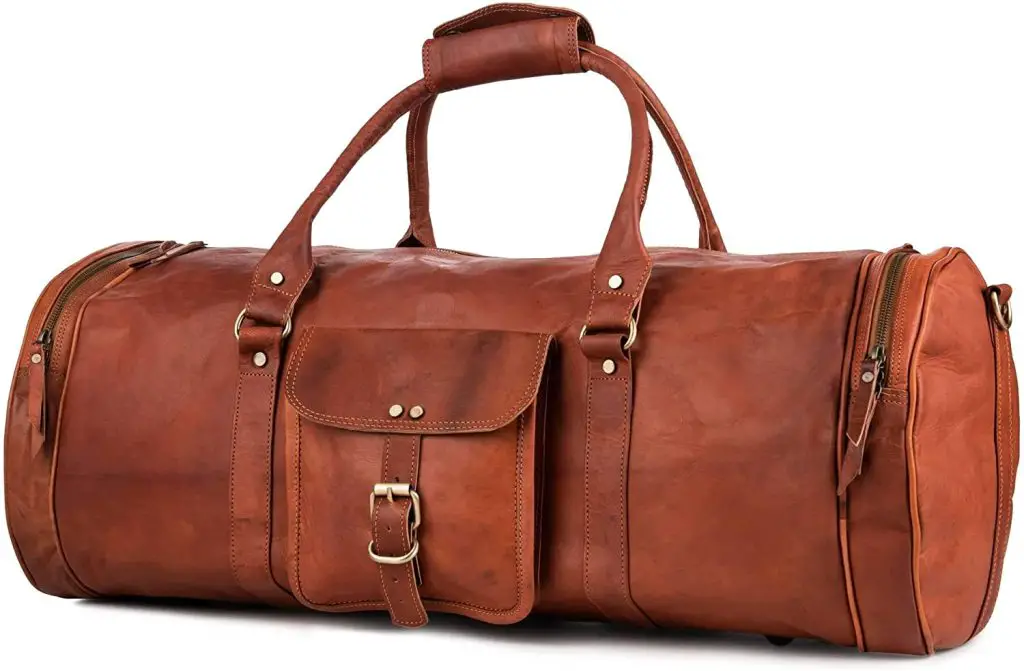 handmade leather goods duffel bag Texas