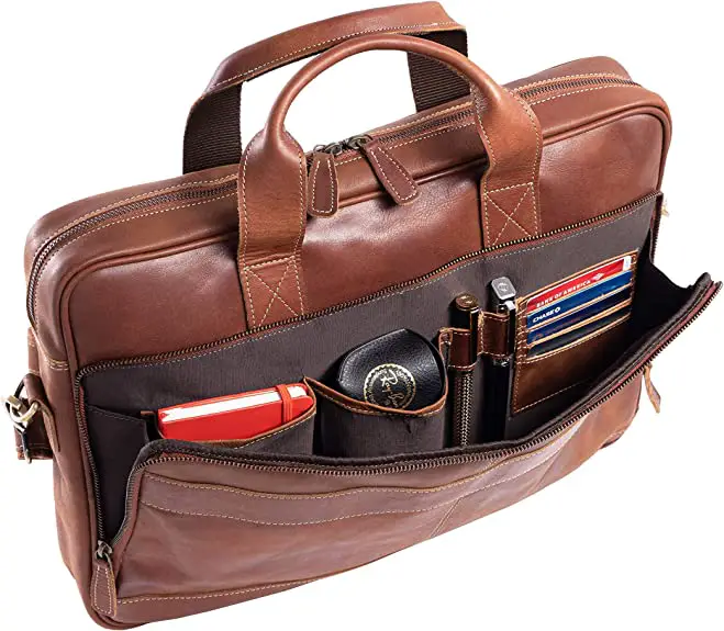 Handmade Leather messenger briefcase usa made bag