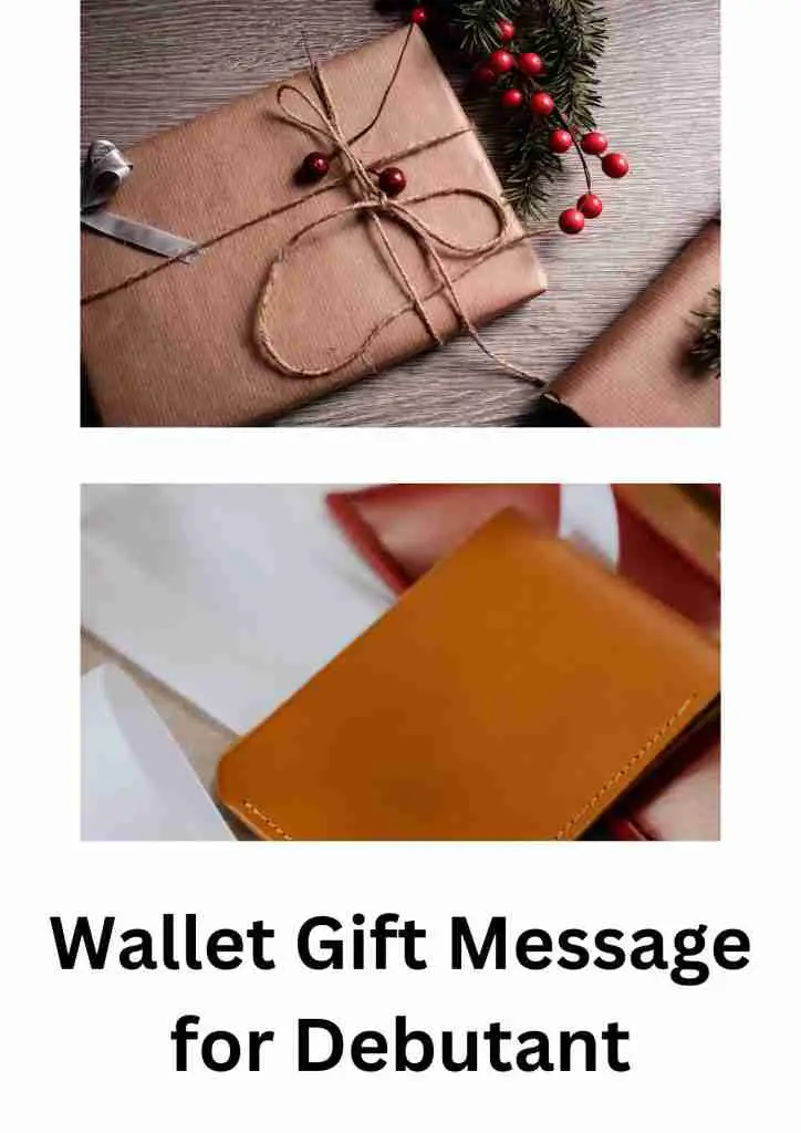 wallet gift message for debutant