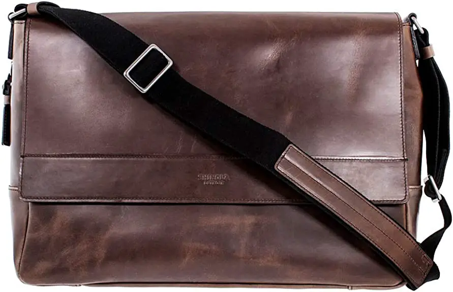 Shinola USA made messenger bag for men