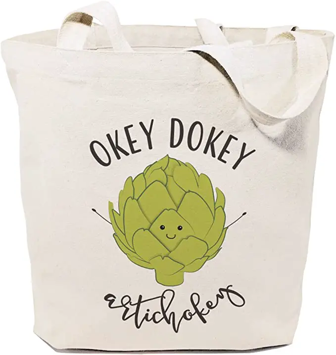 eco-friendly cotton canvas reusable grocery tote bag