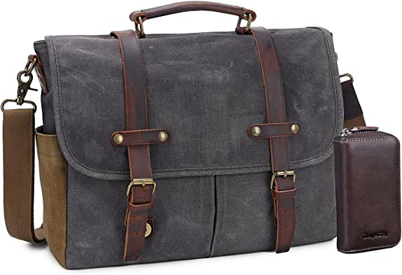 waterproof waxed canvas Briefcase