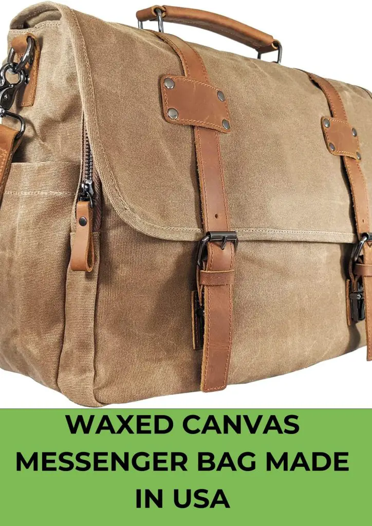 waxed canvas messenger bag made in USA