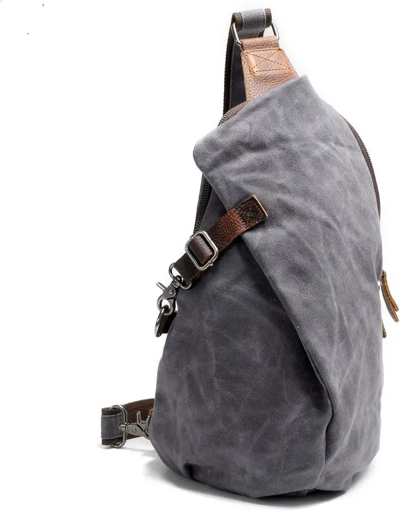 waxed canvas sling backpack for men