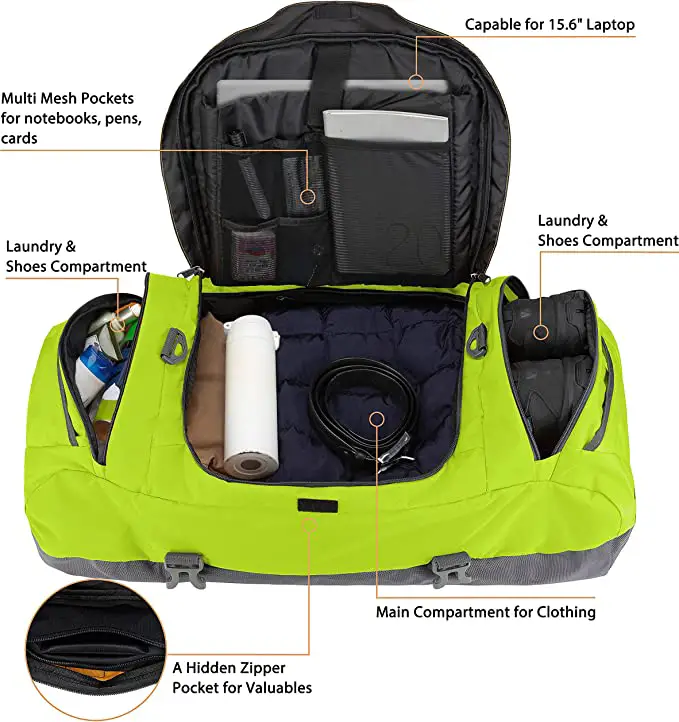 Large Duffel bag for traveling, camping and Gym