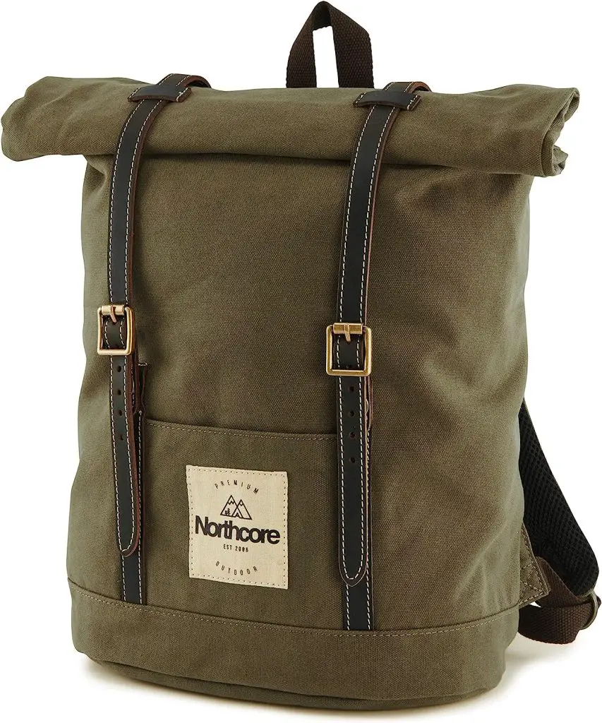 Northcore waxed canvas Roll top Backpack